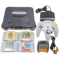 /N64 ニ NINTENDO64 本体 +ソフト4本 ( 本体 + 付属品セット )