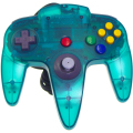 一般本体・周辺機器/コントローラー/N64 ニンテンドー64 コントローラーBrosクリアブルー ( コントローラーのみ )