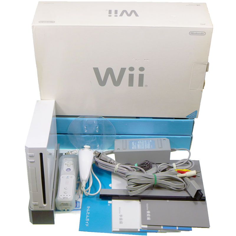 Wii 本体 RVL-001 白 リモコンカバーあり ( 箱付・説付・付属品セット )