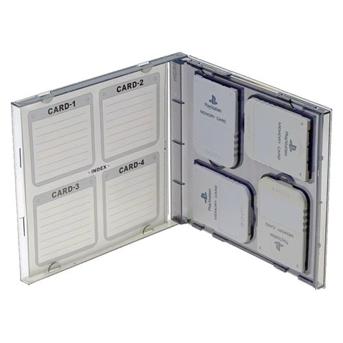 PS1 メモリーカードケース＋メモリーカード グレー 4枚セット ( タイプB )