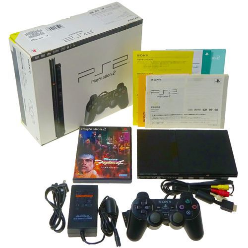 PS2 本体 チャコール・ブラック SCPH-75000CB ( 箱付・説付・付属品付 )