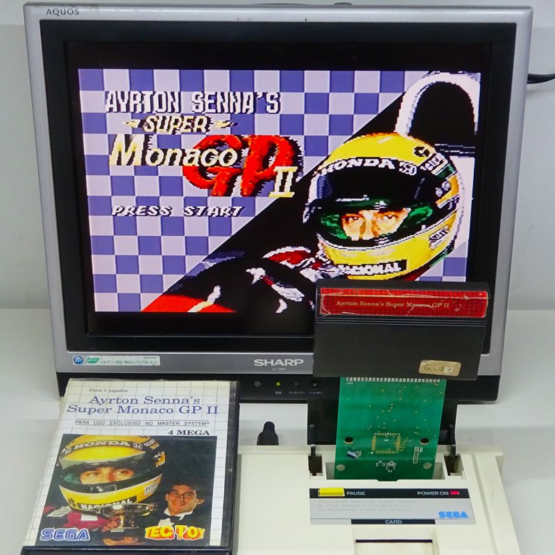 海外マスターシステム Ayrton Senna Super Monaco GP II TEC TOY アイルトンセナ スーパーモナコGP2 テックトイ 白箱版 傷有 ( 箱有・説なし・ジャケットコピー )[]